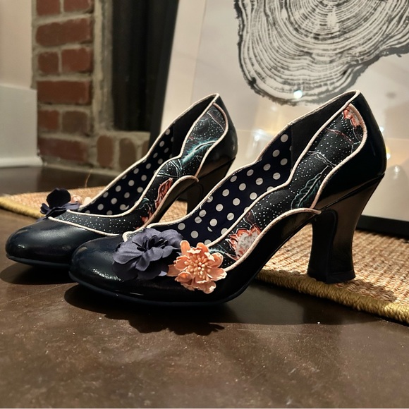 Ruby shoo- “viola” size 9 blue flower and feather heels - Picture 2 of 15